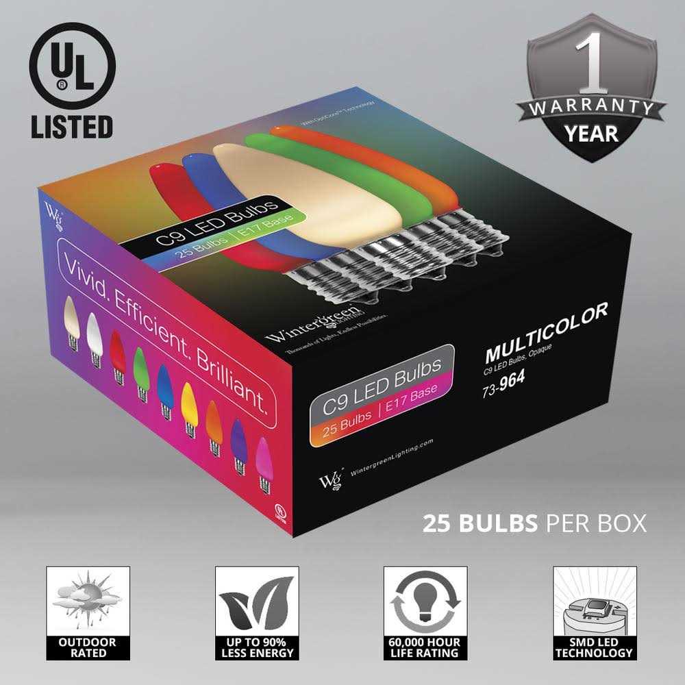 Wintergreen Lighting C9 OptiCore LED Light Bulbs