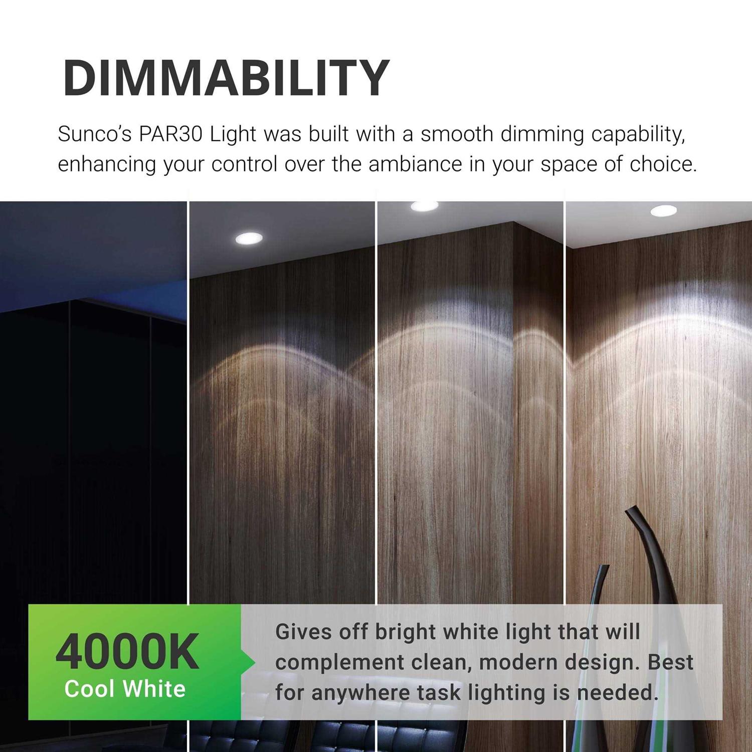 Sunco Lighting 10 Pack PAR30 Dimmable LED Bulb