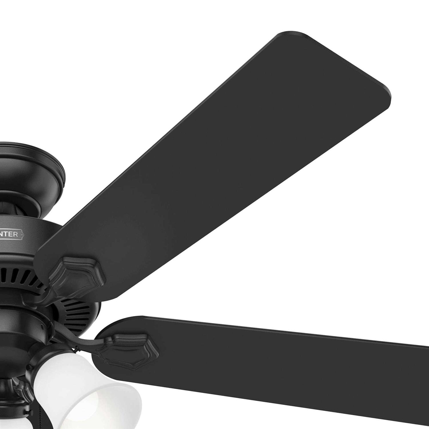 52 Hunter Swanson Matte Black Ceiling Fan with LED Light Kit 51737