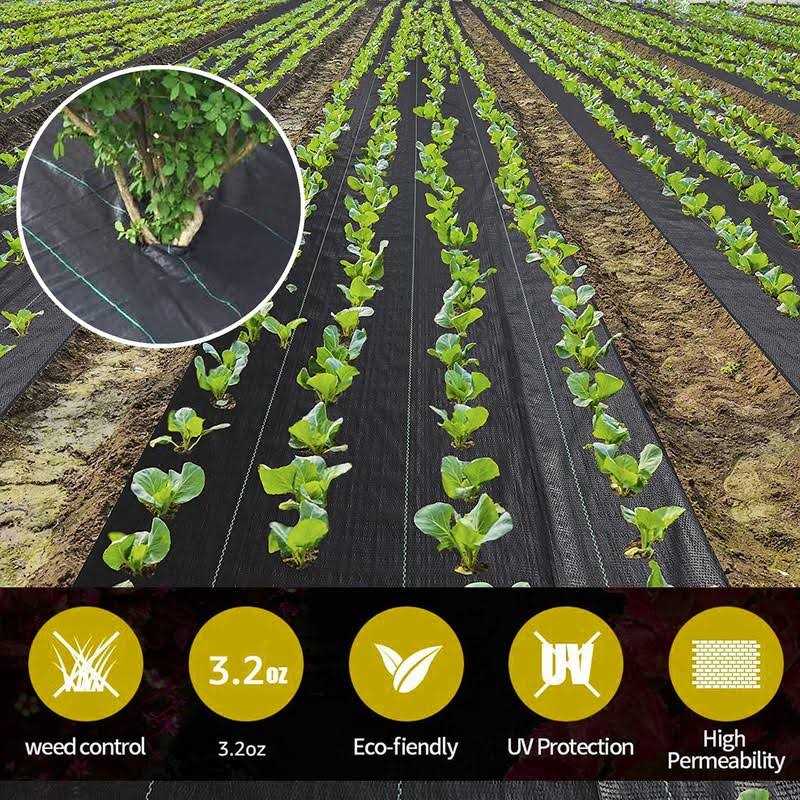 Sunifier Weed Barrier Landscape Fabric Heavy Duty,Garden Fabric Weed Barrier,Black Mulch for Landscaping