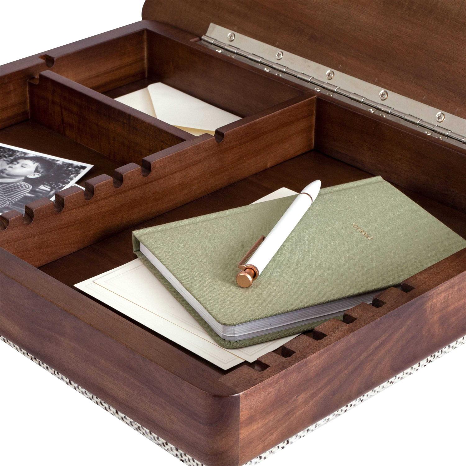 Rossie Home Acacia Wood Easel Lap Desk with Storage