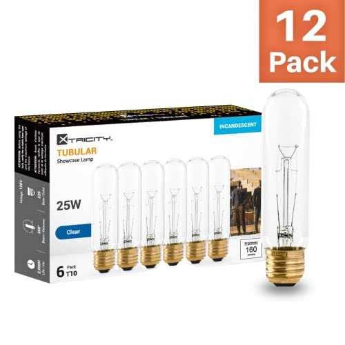 Xtricity 25 Watt T10 Clear Tubular Incandescent Light Bulb Showcase Lamp