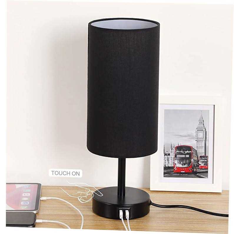 Yarra-decor Bedside Lamp with Usb Port Touch Control Table Lamp 3 Way Dimmable Nightstand Lamp