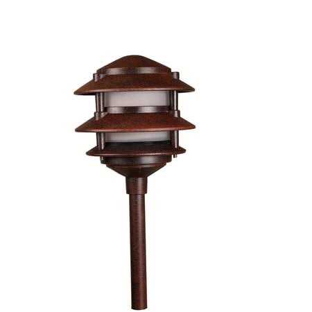 Best Pro Lighting Low Voltage Landscape Light Cast Aluminum 3 Tier Pagoda in Black
