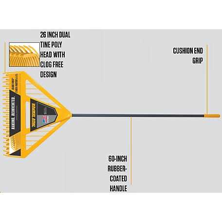 True Temper 26-in. Dual Tine Poly Leaf Rake