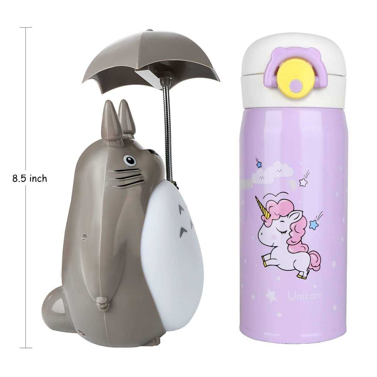 BATVOX Totoro Umbrella LED Night Light Kid’s Character Lamp USB Charge Bonus Totoro Tumbler