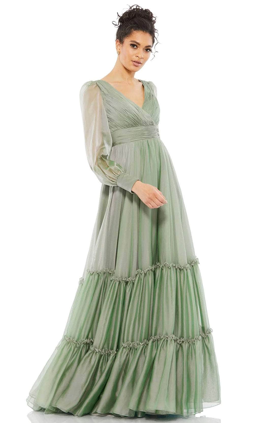 Bishop Sleeve Chiffon Gown
