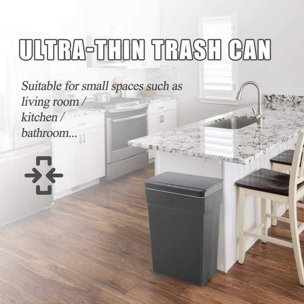 13 Gallon Trash Can Automatic Kitchen Trash Can Touch Free High-Capacity Garbage Can with Lid for Bedroom Bathroom Home Office 50 Liter
