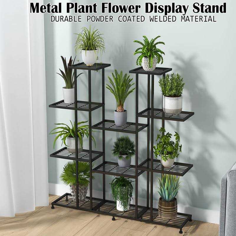 twhep Metal Plant Stand 9 Tiers Multifunctional Plant Stands for Indoor Plants