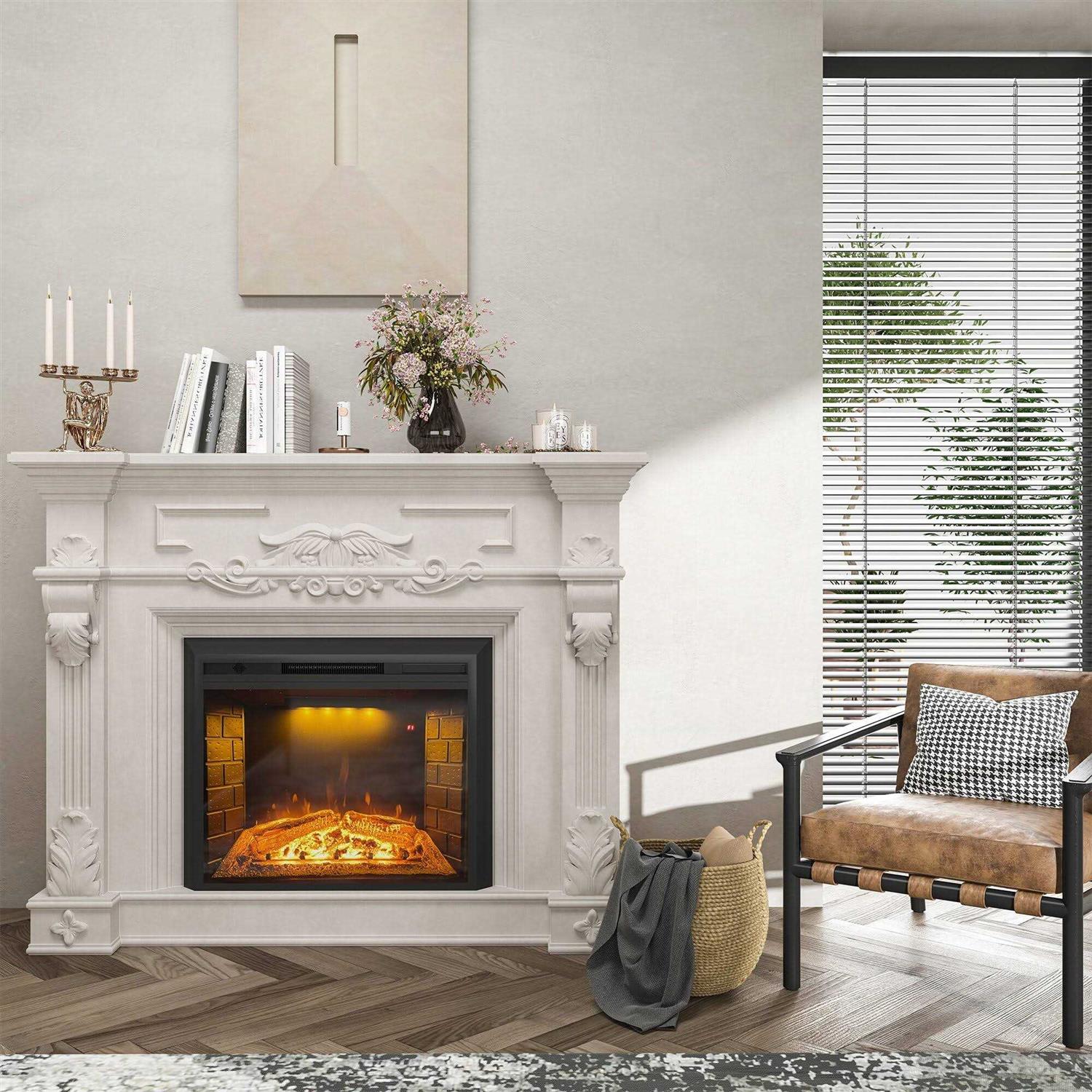Clihome 30.5-36 In. Electric Fireplace Insert With Overheating Protection