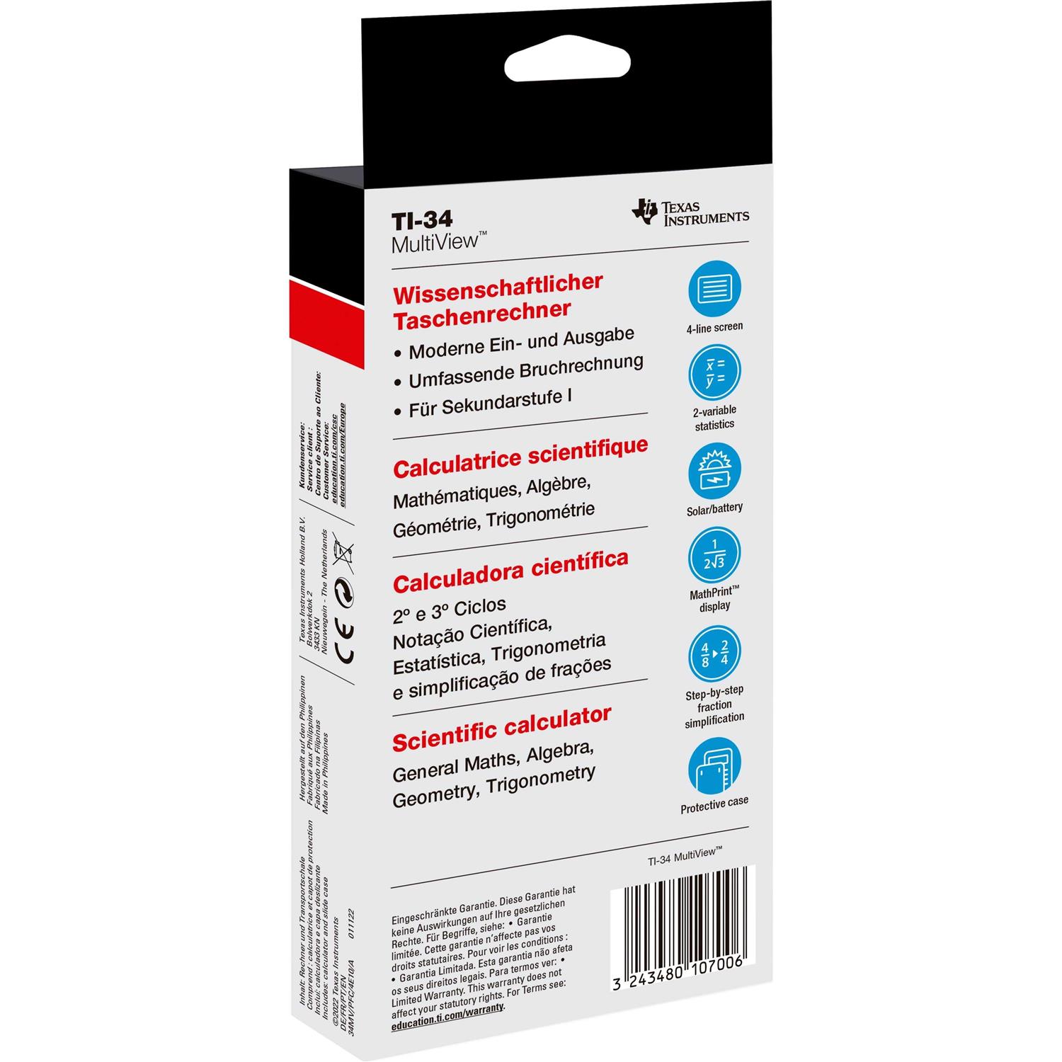 Texas Instruments MultiView TI-34 Scientific Calculator