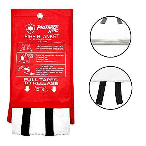 Prepared Hero Extra Large Emergency Fire Blanket Extra Large Fire Suppression Blanket for Kitchen