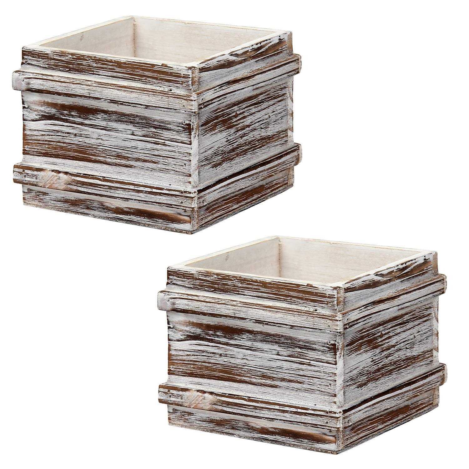 Briful Wooden Planter Boxes Square Planters for Outdoor Plants Wood Plant Flower Box Farmhouse Indoor for Table Centerpieces Garden