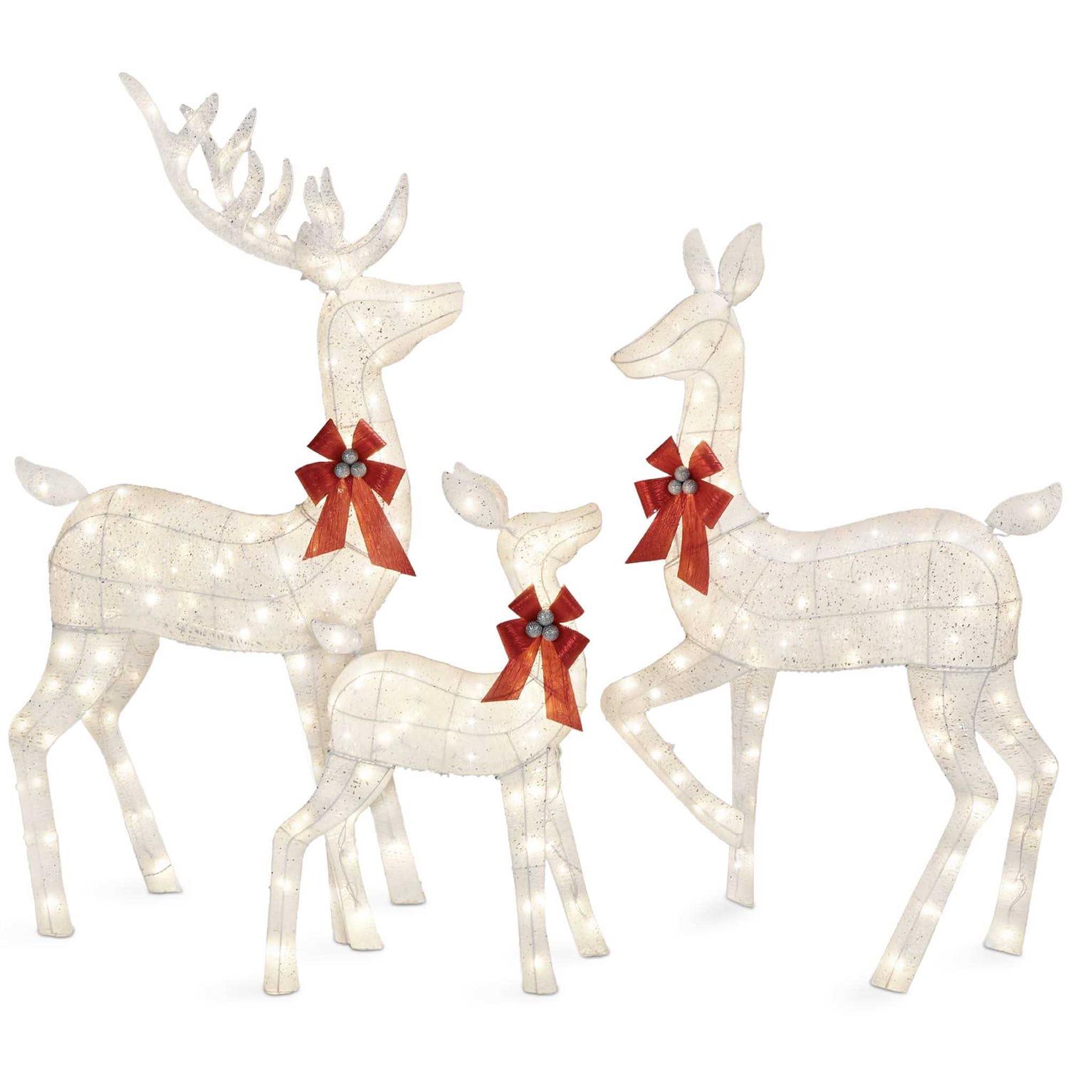 Best Choice Products 3-Piece Lighted Christmas Deer Set Outdoor Yard Decoration with 360 LED Lights