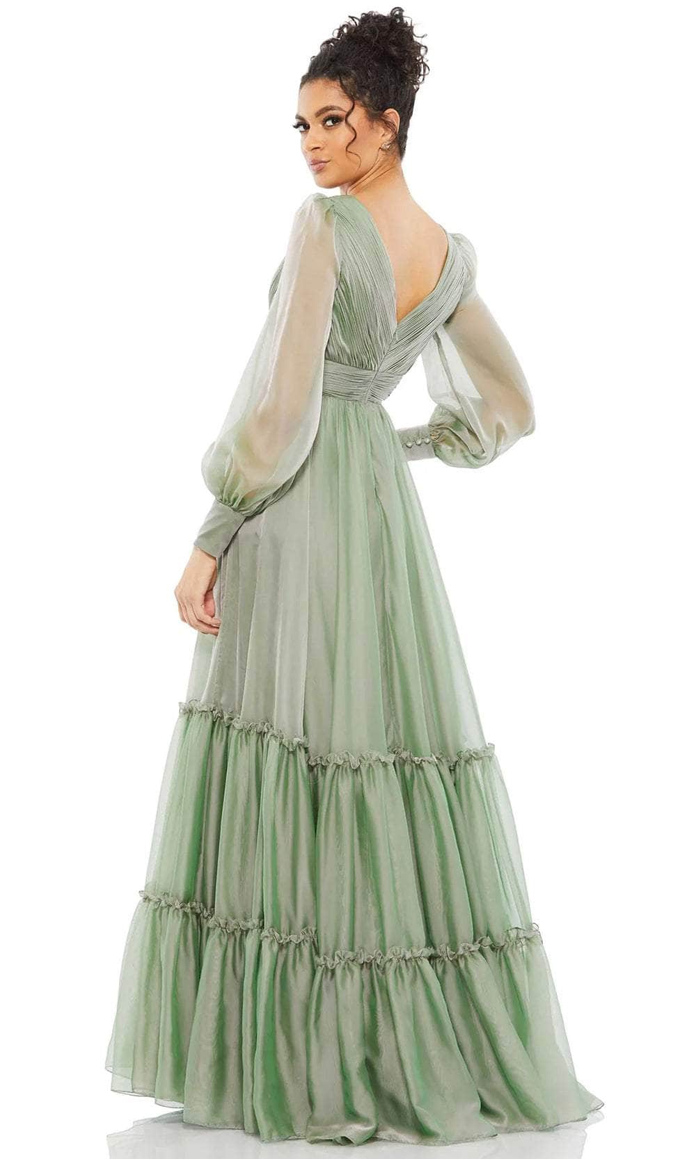 Bishop Sleeve Chiffon Gown