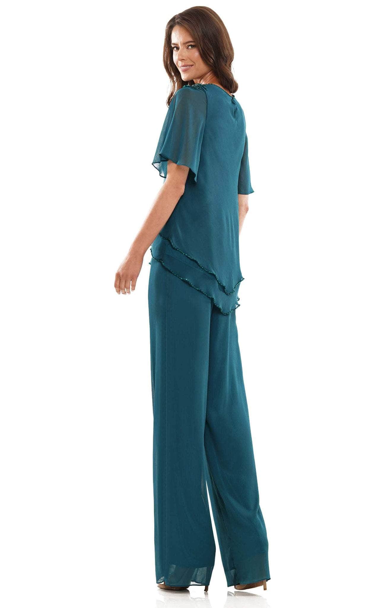 Short Sleeves Bateau Neck Pantsuit