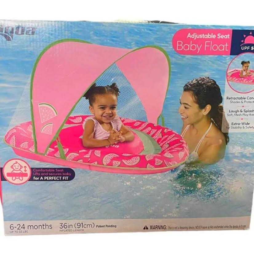 Aqua Leisure Adjustable Seat Baby Float Canopy