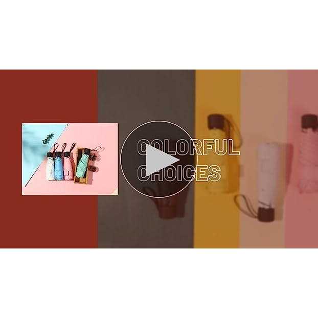 Gaoyaing Compact Travel Umbrella with Case Sun&Rain Lightweight Small And Compact Suit for Pocket Black34 Inches