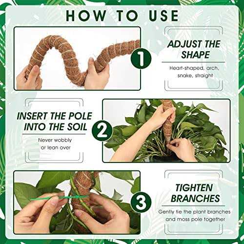 2 PCS Bendable Plant Stakes 47 Moss Pole for Plants Monstera