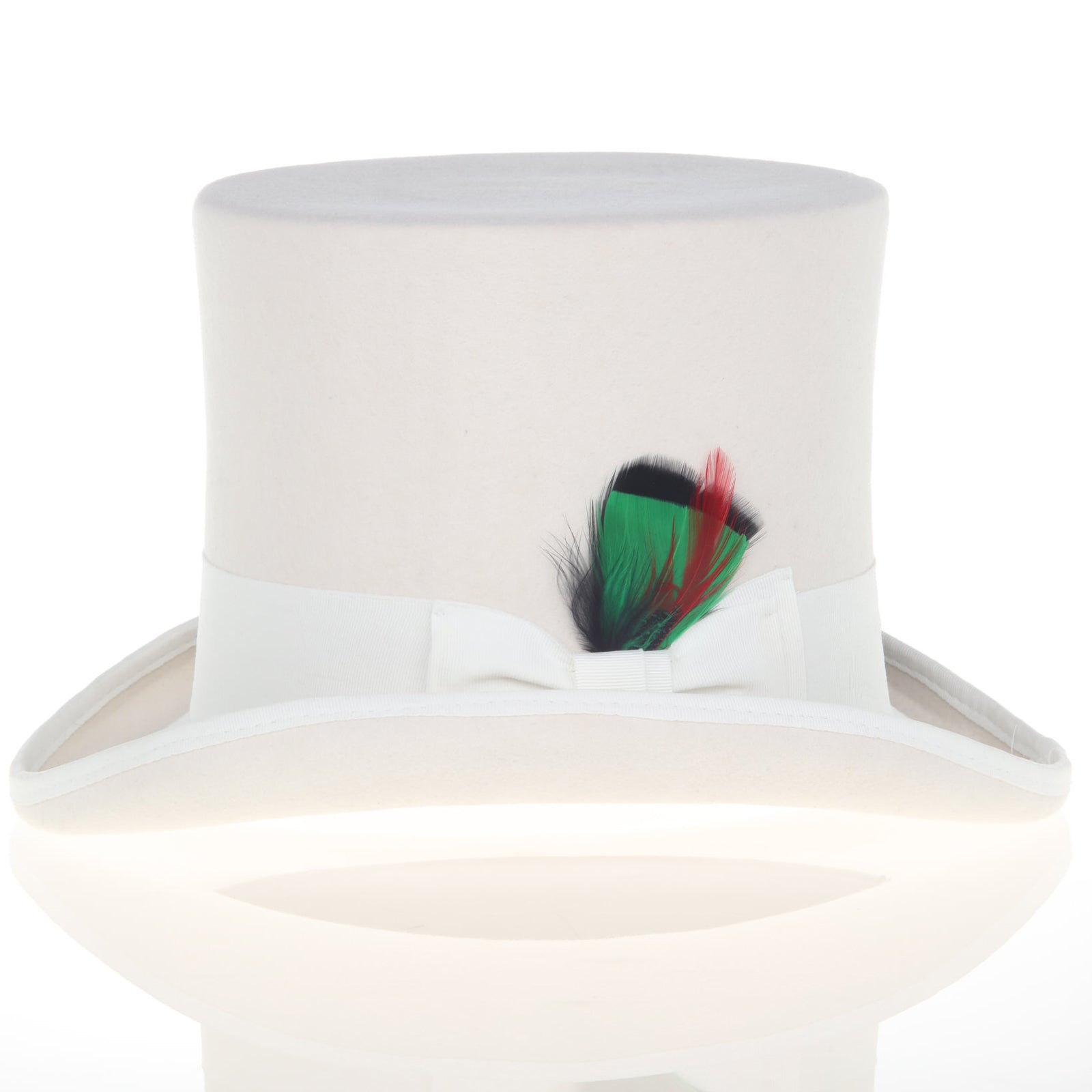 Men’s Tall 100% Wool Dress Top Hat in White