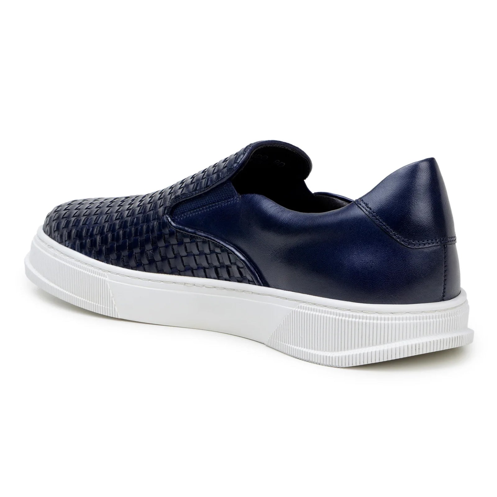 Men’s Belvedere Fernando Quilted Leather Slip on Dress Sneaker in Navy