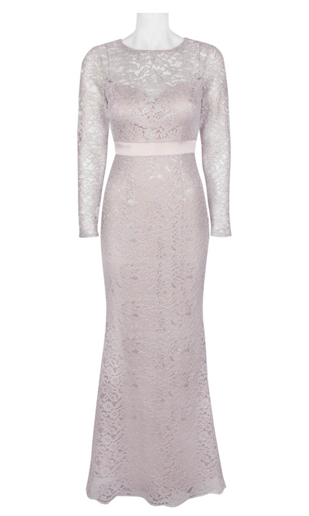 AP1E205128 Lace Long Sleeve Fitted Dress