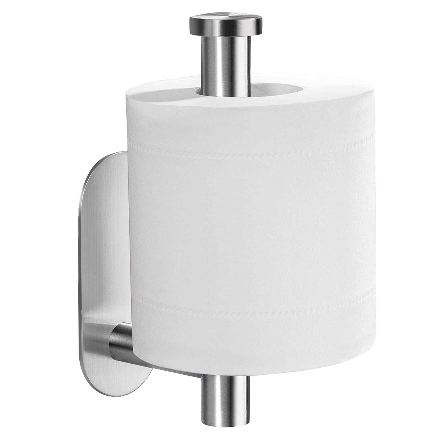 YIGII Toilet Paper Holder Self Adhesive Adhesive Toilet Roll Holder no Drilling for Bathroom Stainless Steel Brushed