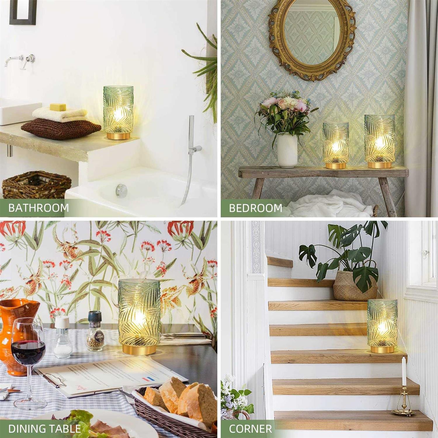 Battery Operated Table Lamp Cordless Lamps for Home Decor Battery Powered Nightlight with LED Bulb with Timer