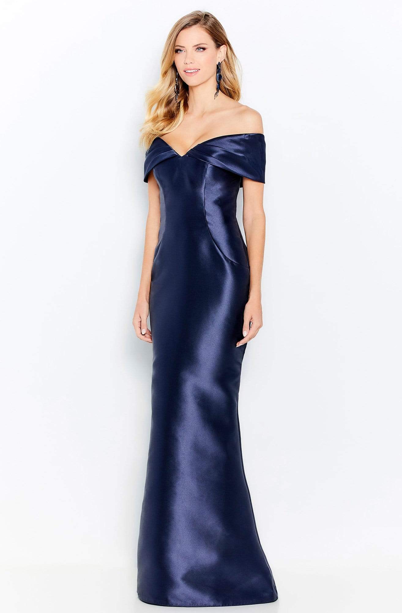 120622 Off Shoulder Mikado Trumpet Gown