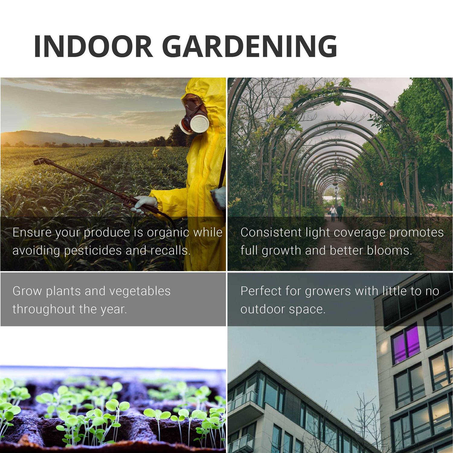 Sunco Lighting Sunco 4FT LED Grow Light for Indoor Plants 40W Full Spectrum