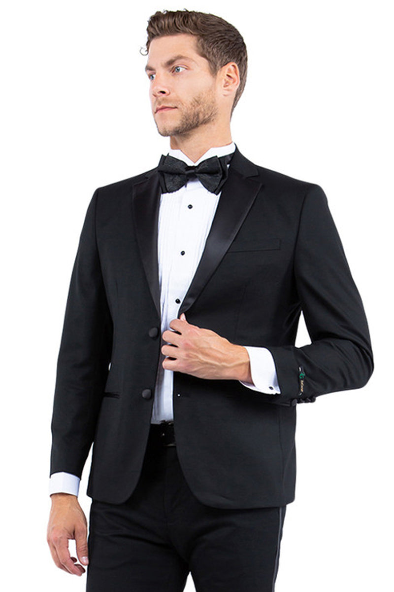 Men’s Modern Fit Two Button Notch Lapel Tuxedo Separates Jacket in Black