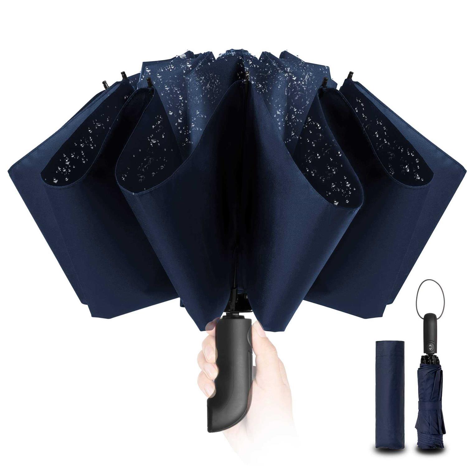 Chakipee Travel Umbrella Compact Windproof Portable Umbrellas for Rain and Sun