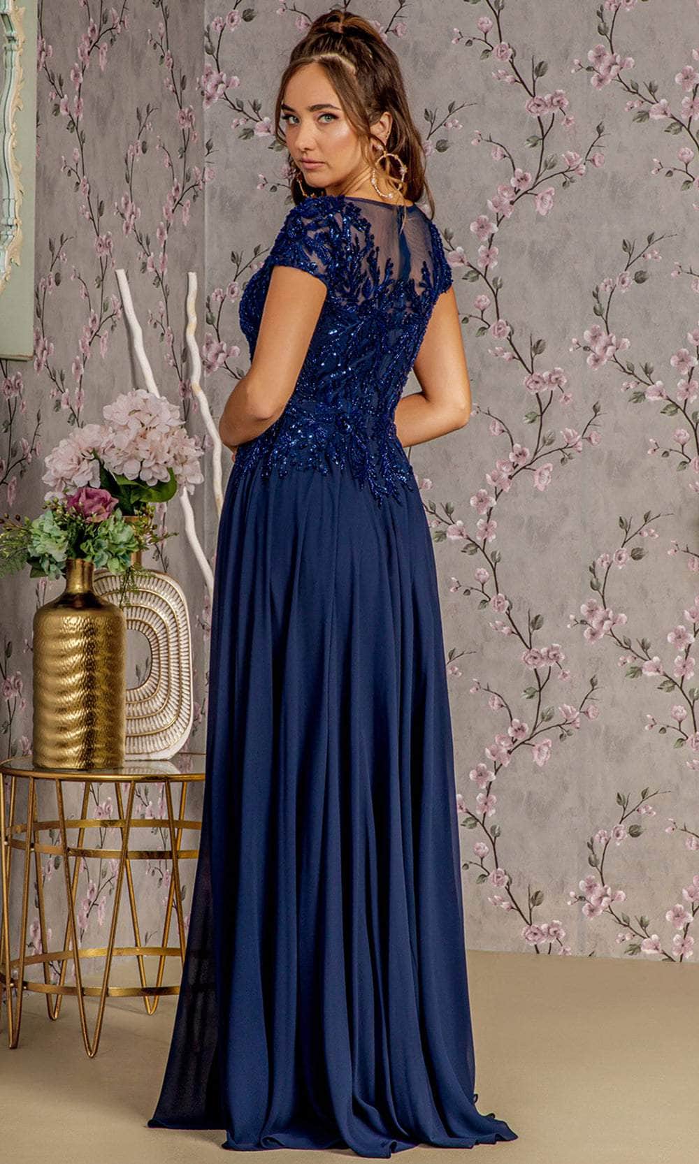 V-Neck Sequin Formal Dress