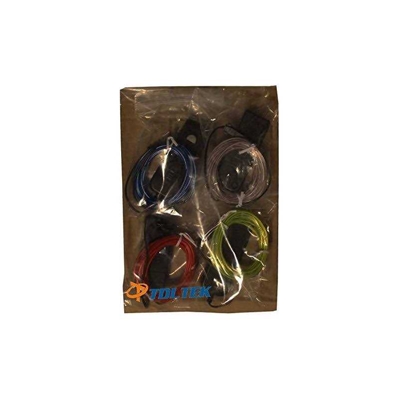 Tdltek 4 Pack 15ft Neon Glowing Strobing Electroluminescent Wire /el Wire