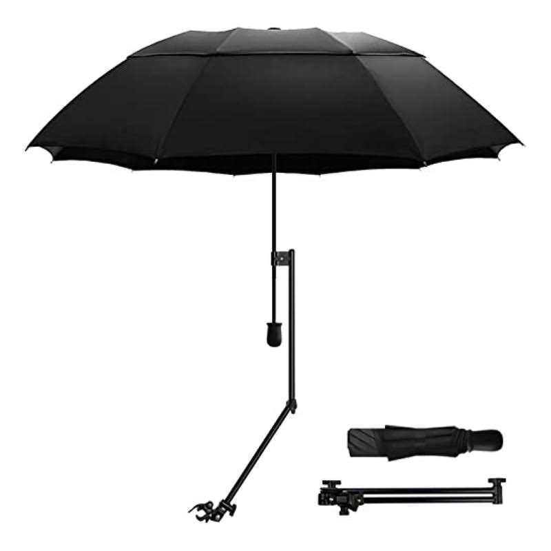 HOBVO UPF 50+ Golf Umbrella with Adjustable Universal Clamp Portable Umbrellas for Rain