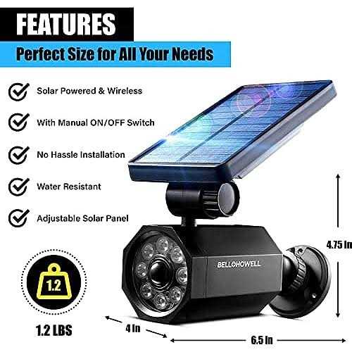 Bell+Howell Bionic Spotlight Original LED Solar Outdoor Lights with Motion Sensor Super Bright Outdoor Solar Lights Waterproof Landscape Lighting