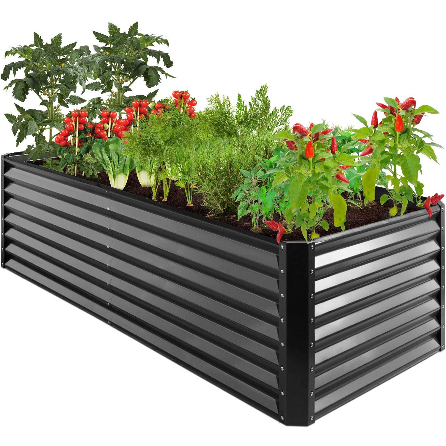 Best Choice Products 8x4x2ft Outdoor Metal Raised Garden Bed