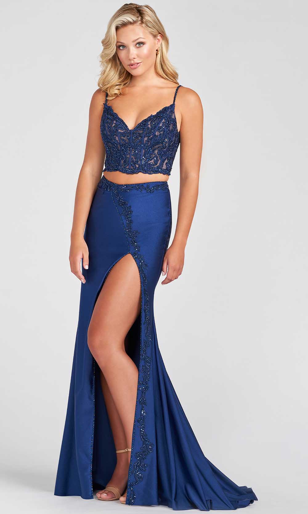 V-Neck Two Piece Prom Dress