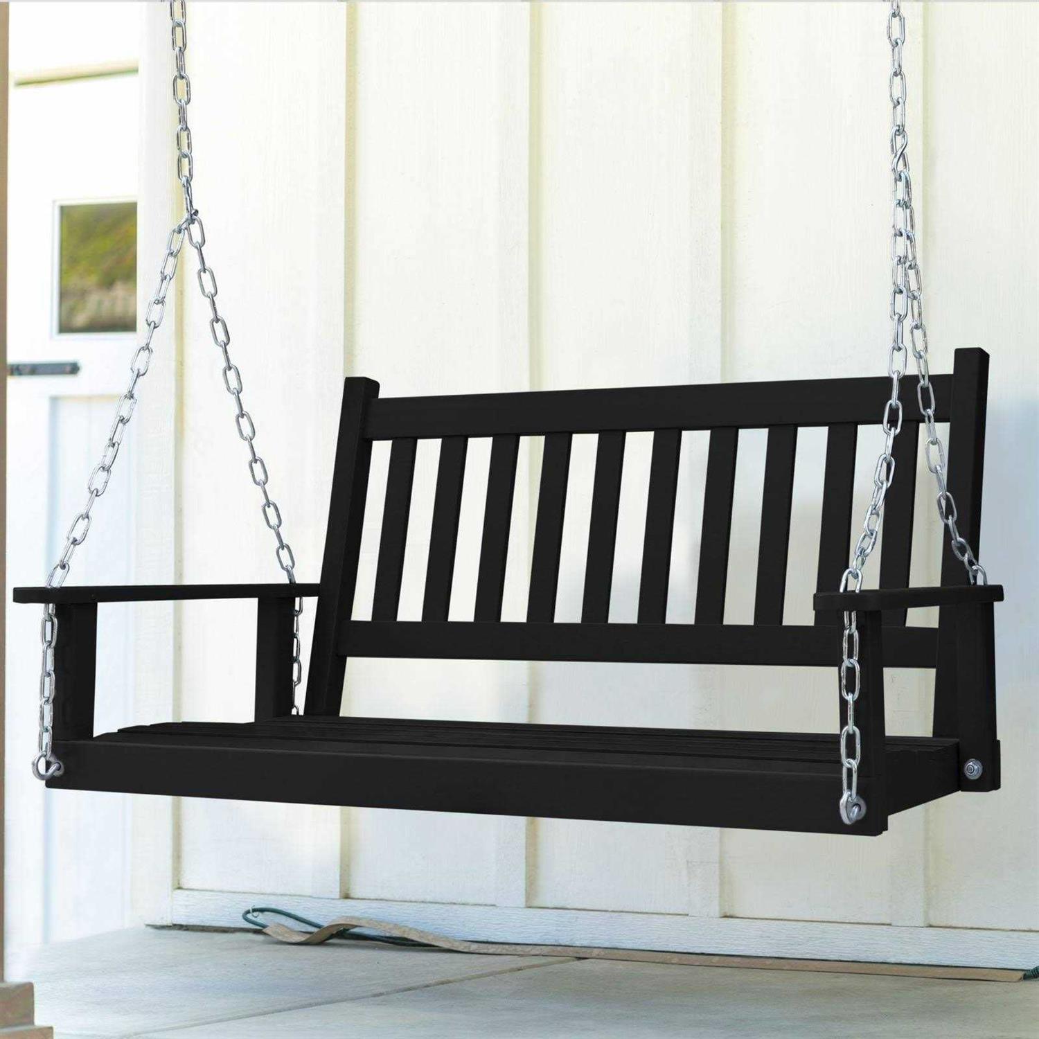 Veikous Outdoor Wood Porch Swing with Chains