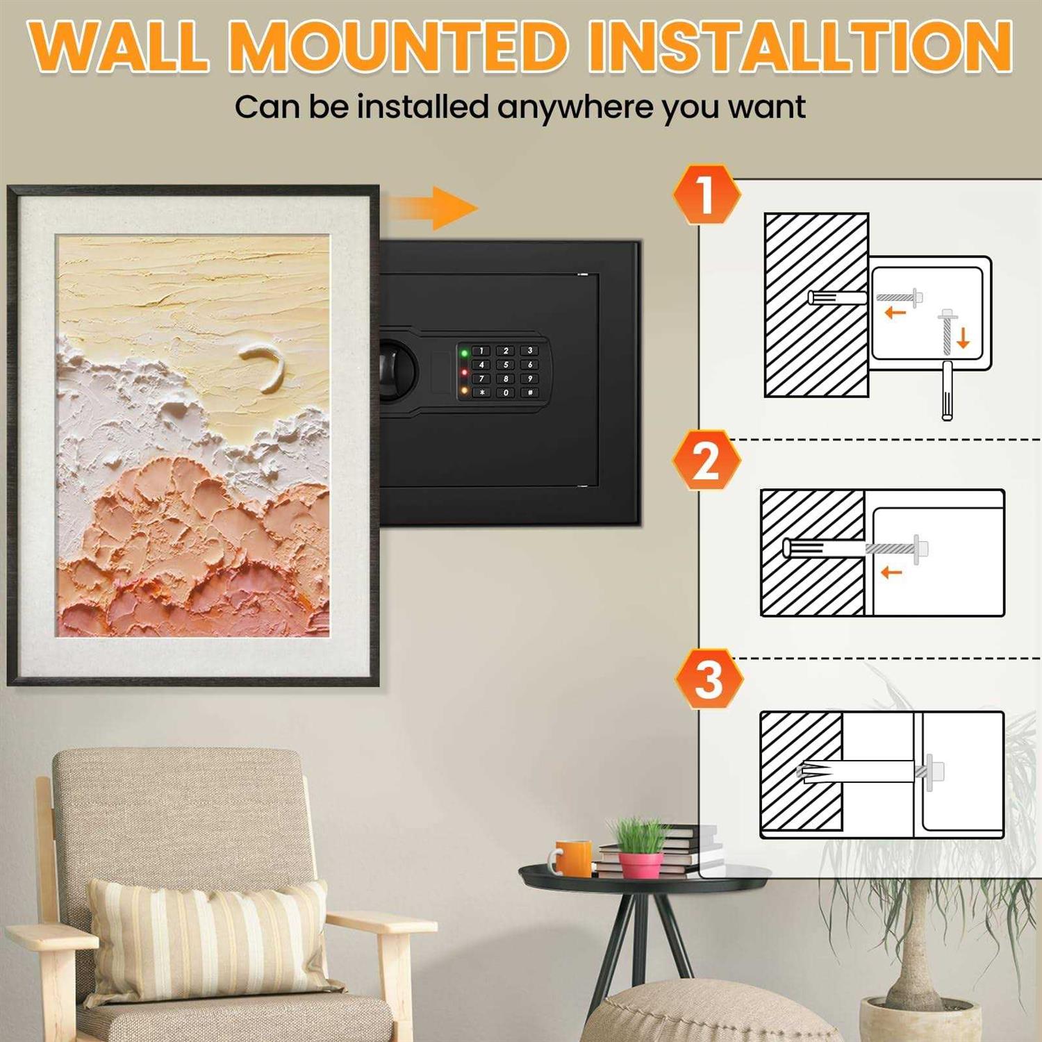 1.0 Cu ft Home Safe Fireproof Waterproof Fireproof Safe Box with Fireproof Document Bag