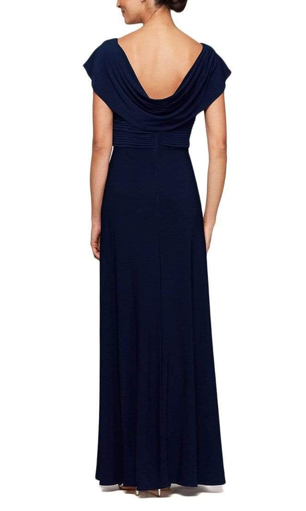 81351491 Cowl Neck A-Line Matte Jersey Dress