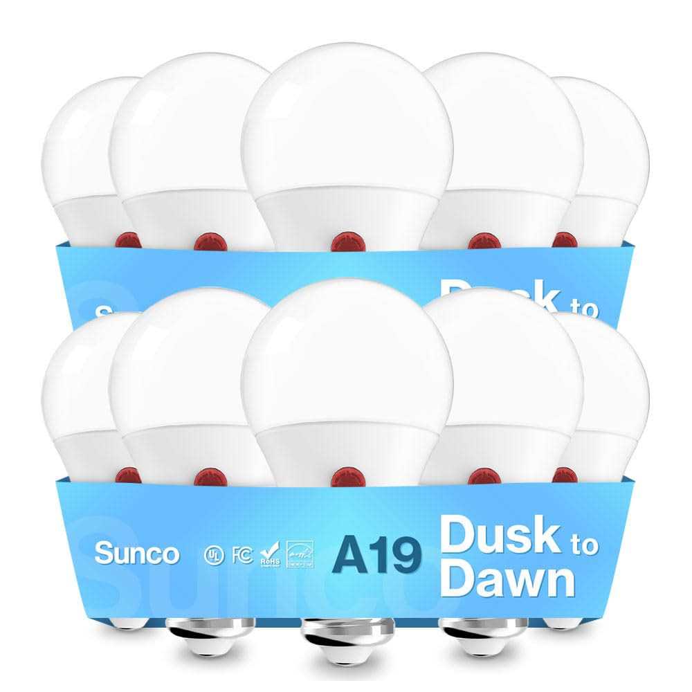 Sunco Lighting A19 Dusk to Dawn 9W LED Light Bulb