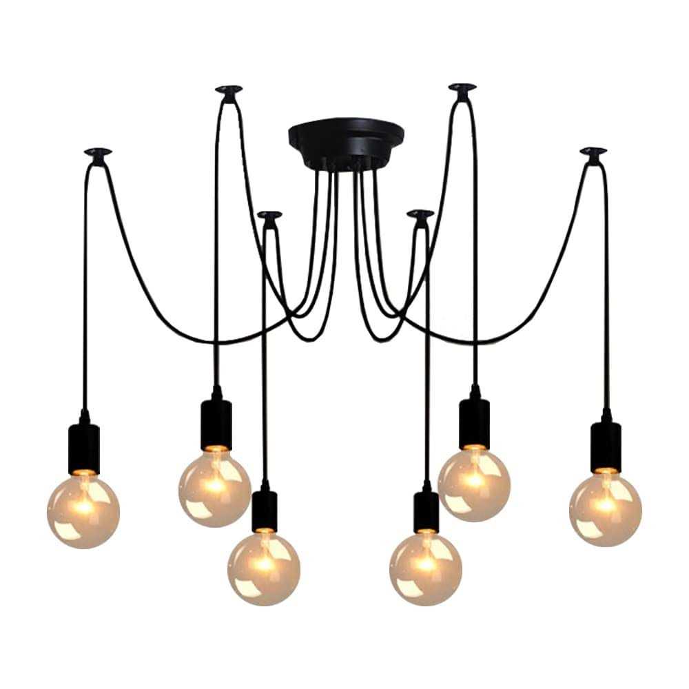 Bella Depot Modern Industrial Edison Lighting Adjustable Spider Light Cluster Chandelier