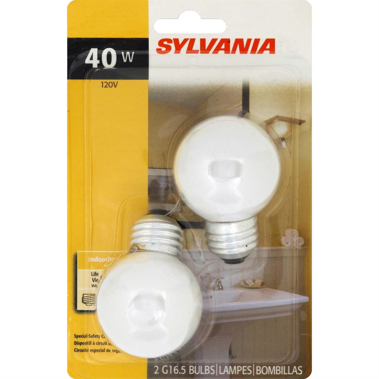 Sylvania Light Bulbs, 40 W – 2 bulbs 10299