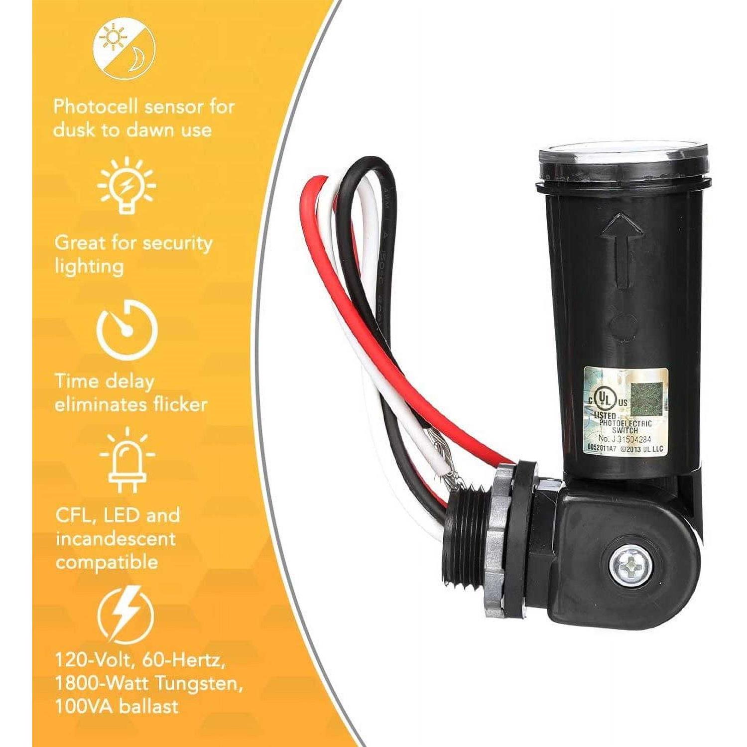 Woods Swivel-Mount Light Control With Photocell