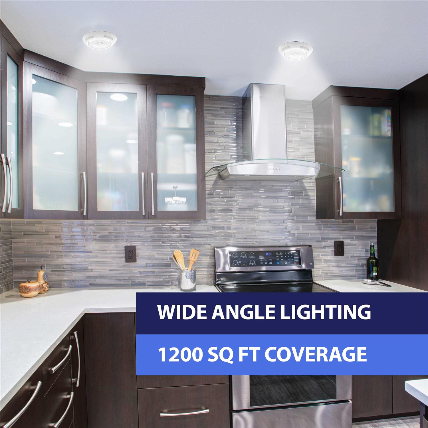 Bell and Howell Wireless Ceiling Light LED Motion Sensor Ceiling Light 360 Wide Angle Illumination Modern Style