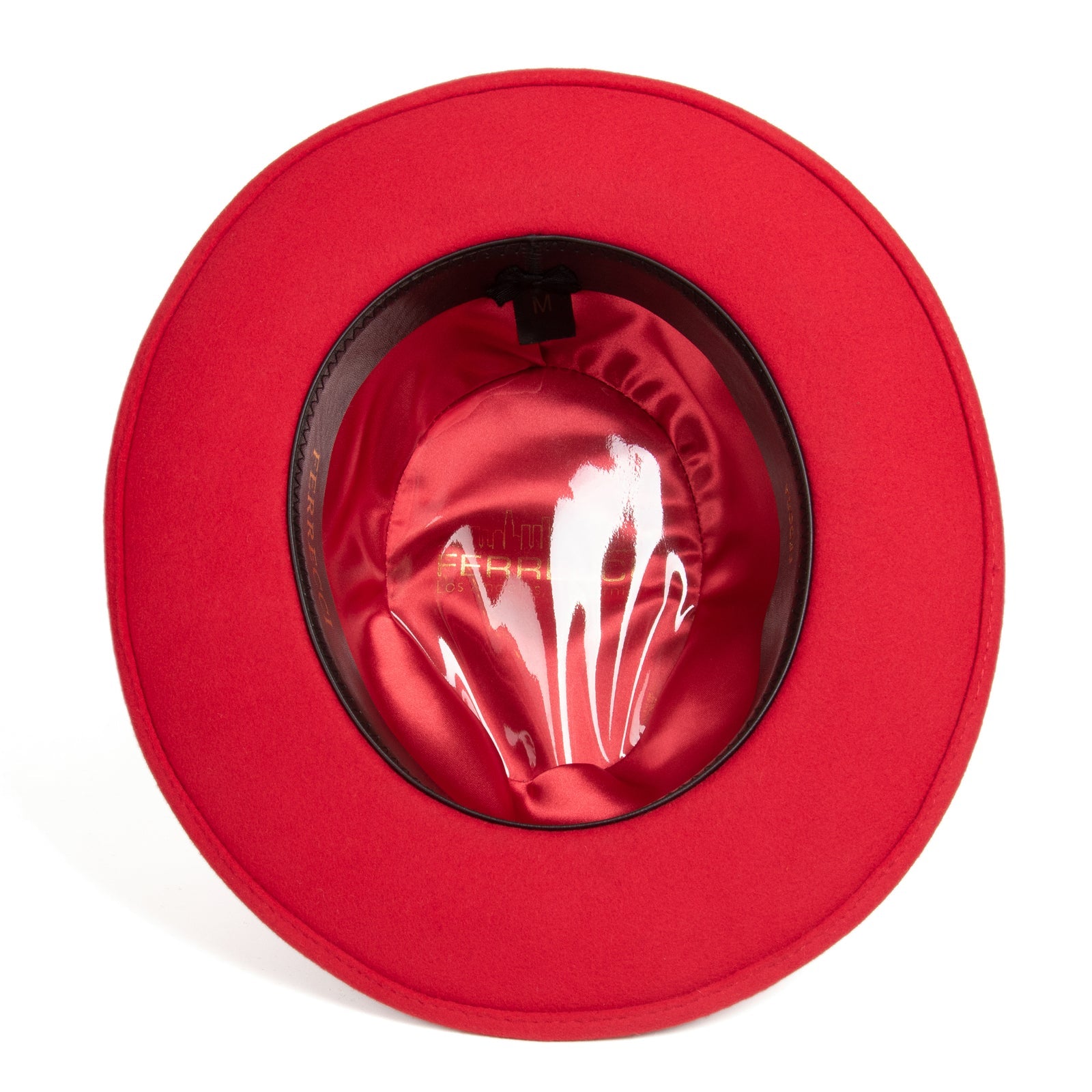 Mens Classic Wool Fedora Dress Hat in Red