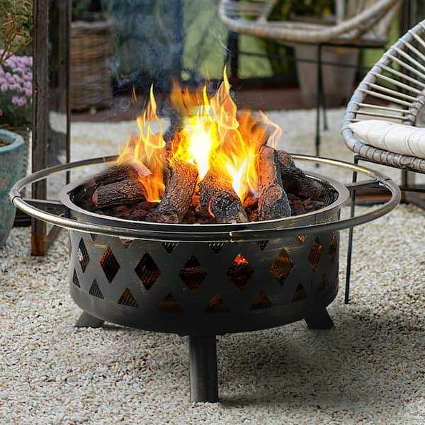 Sizzim 30 in. Outdoor Wood Burning Fire Pit with Cooking Grill