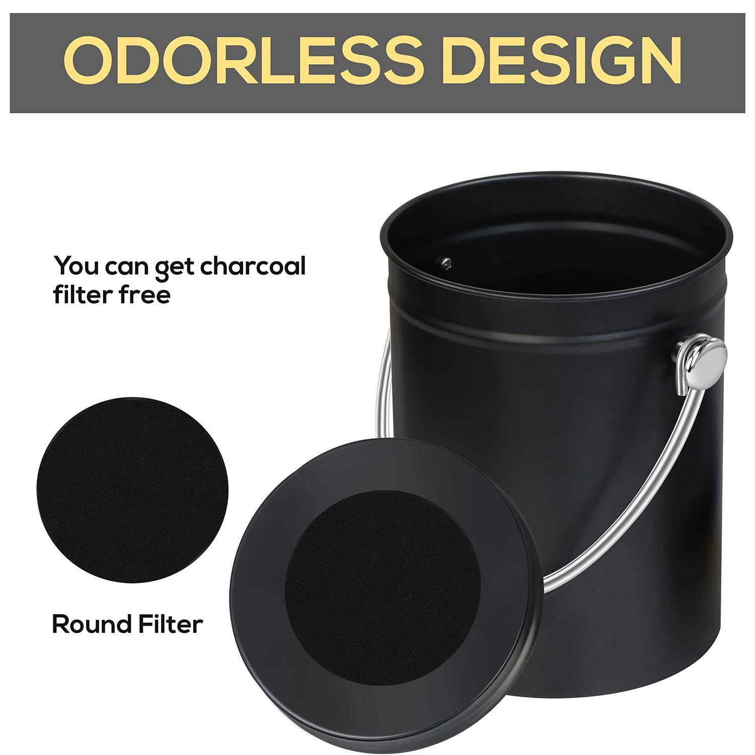 Utopia Kitchen Compost Bin for Kitchen Countertop 1.3 Gallon Compost Bucket for Kitchen with Lid