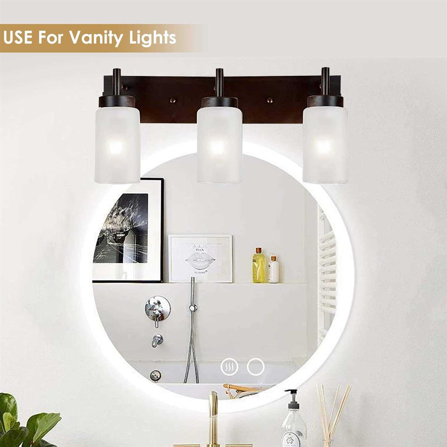 6 Pack White Frosted Glass Shades Replacement,5.51in Height,3.94in Diameter,1.65in Fitter